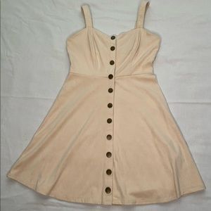 Forever 21 Cream Button up Velvet Dress